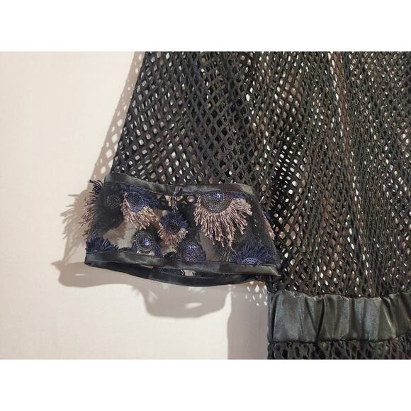 CQ by CQ Sheer Mesh Sequin Embellished 1/2 Sleeve Romper Womens Sz S Party Club - Picture 3 of 11
